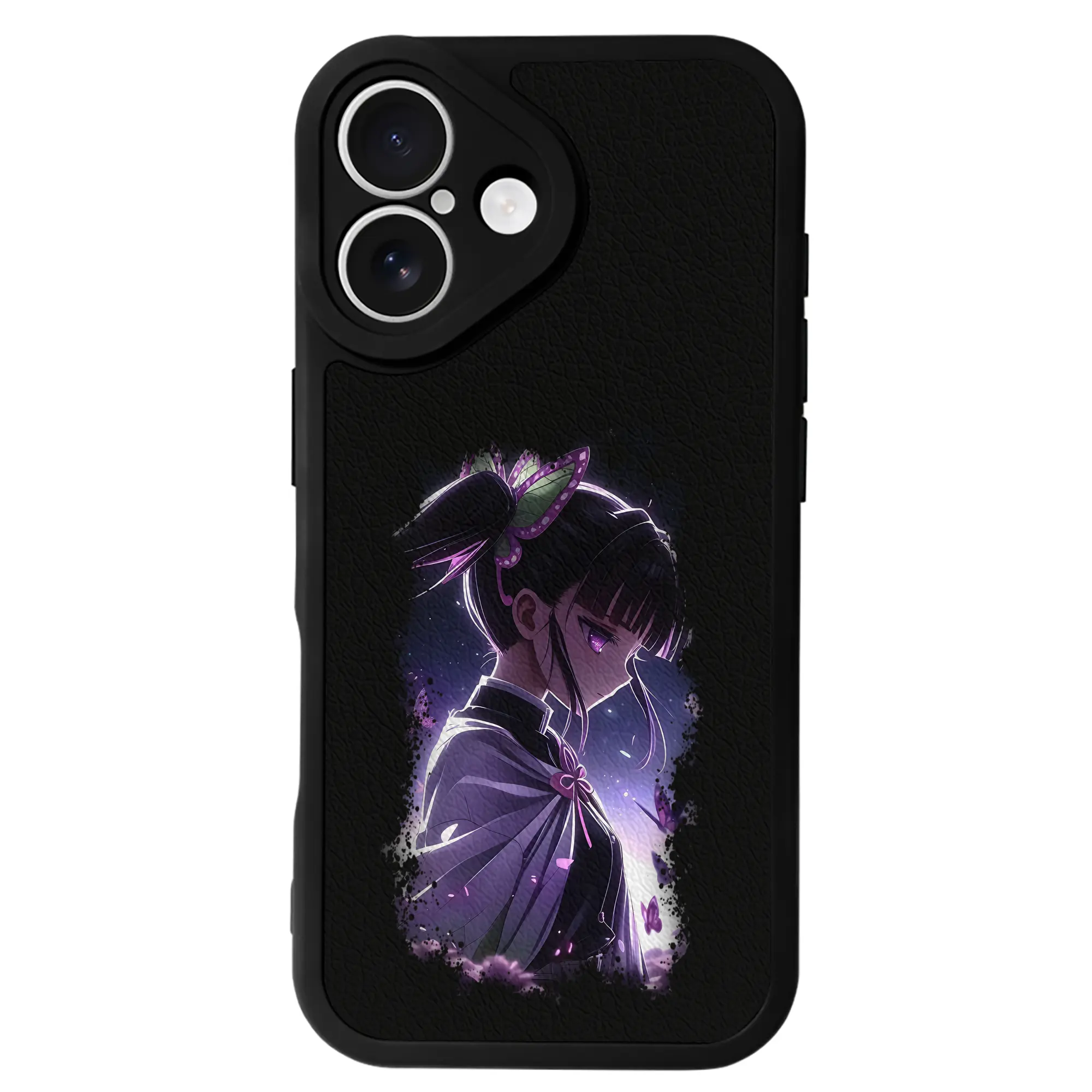 鬼滅の刃 グッズ,栗花落 カナヲ - IPhone 16シリーズ対応 ・ シリコンスマホケース ・ レザー調 ・ 高精度フィット ・ 耐衝撃 ・ ワイヤレス充電対応 ・ 精密カット